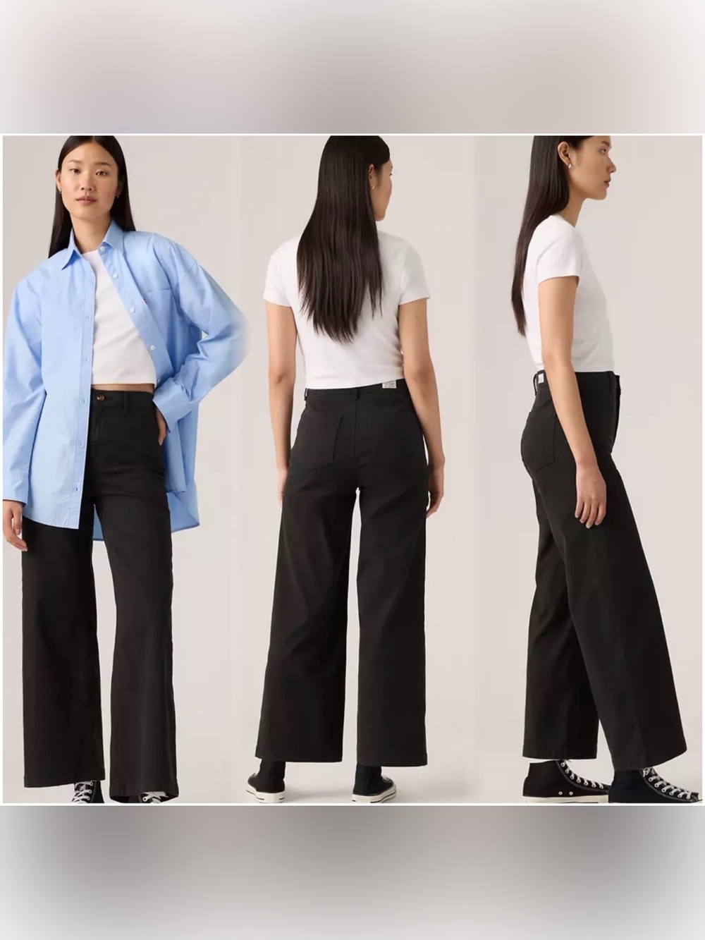 Levi’s Wide Leg High-Rise Black Vintage Chinos